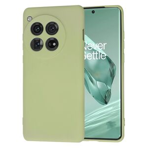 Husa pentru  OnePlus 12 Liquid Silicone, subțire, captusita cu microfibra, anti amprentă, protectie cameră foto, verde