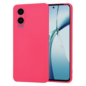 Husa pentru  OnePlus Nord CE4 Lite Liquid Silicone, subțire, captusita cu microfibra, anti amprentă, protectie cameră foto, fucsia