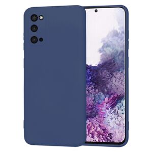 Husa pentru  Samsung Galaxy S20 Liquid Silicone, subțire, captusita cu microfibra, anti amprentă, protectie cameră foto, albastru