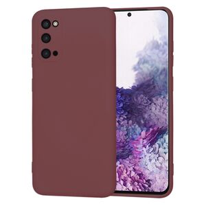 Husa pentru  Samsung Galaxy S20 Liquid Silicone, subțire, captusita cu microfibra, anti amprentă, protectie cameră foto, bordeaux