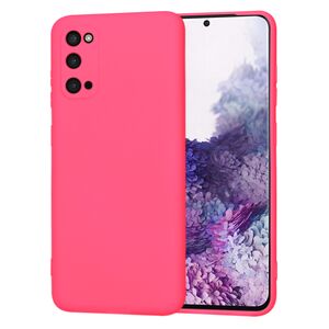 Husa pentru  Samsung Galaxy S20 Liquid Silicone, subțire, captusita cu microfibra, anti amprentă, protectie cameră foto, fucsia