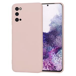 Husa pentru  Samsung Galaxy S20 Liquid Silicone, subțire, captusita cu microfibra, anti amprentă, protectie cameră foto, roz inchis