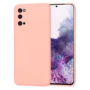 Husa pentru  Samsung Galaxy S20 Liquid Silicone, subțire, captusita cu microfibra, anti amprentă, protectie cameră foto, roz