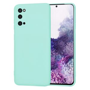 Husa pentru  Samsung Galaxy S20 Liquid Silicone, subțire, captusita cu microfibra, anti amprentă, protectie cameră foto, turcoaz