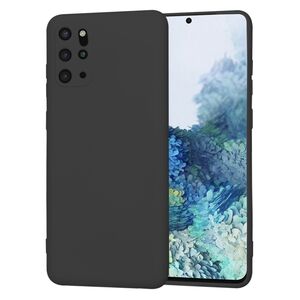 Husa pentru  Samsung Galaxy S20 Plus Liquid Silicone, subțire, captusita cu microfibra, anti amprentă, protectie cameră foto, negru