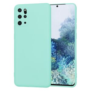 Husa pentru  Samsung Galaxy S20 Plus Liquid Silicone, subțire, captusita cu microfibra, anti amprentă, protectie cameră foto, turcoaz