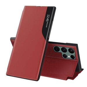 Husa pentru  Samsung Galaxy S22 Ultra 5G tip carte, Smart View, rosu