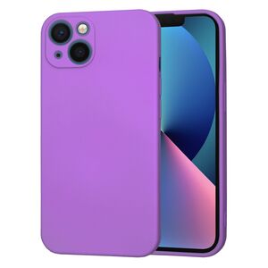 Husa pentru  iPhone 13 Liquid Silicone, subțire, captusita cu microfibra, anti amprentă, protectie cameră foto, mov