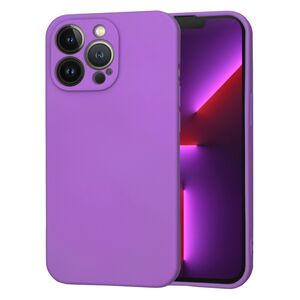 Husa pentru  iPhone 13 Pro Liquid Silicone, subțire, captusita cu microfibra, anti amprentă, protectie cameră foto, mov
