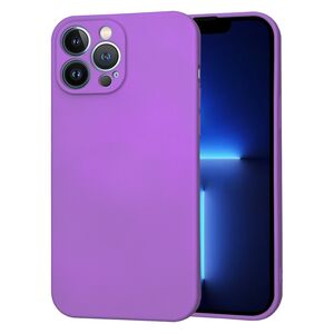 Husa pentru  iPhone 13 Pro Max Liquid Silicone, subțire, captusita cu microfibra, anti amprentă, protectie cameră foto, mov