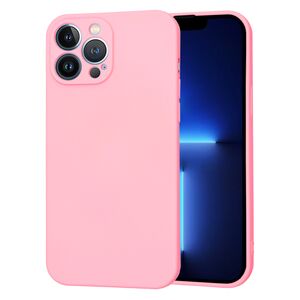 Husa pentru  iPhone 13 Pro Max Liquid Silicone, subțire, captusita cu microfibra, anti amprentă, protectie cameră foto, roz
