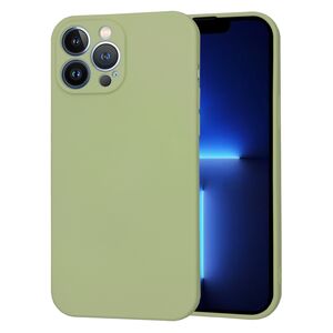 Husa pentru  iPhone 13 Pro Max Liquid Silicone, subțire, captusita cu microfibra, anti amprentă, protectie cameră foto, verde