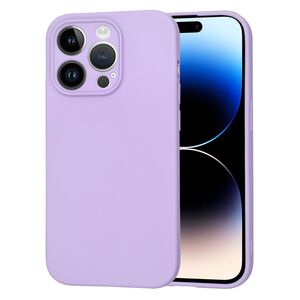 Husa pentru  iPhone 14 Pro  Liquid Silicone, subțire, captusita cu microfibra, anti amprentă, protectie cameră foto, lavanda