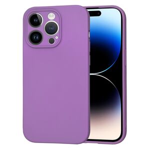 Husa pentru  iPhone 14 Pro  Liquid Silicone, subțire, captusita cu microfibra, anti amprentă, protectie cameră foto, mov