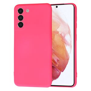 Husa pentru Samsung Galaxy S21  Liquid Silicone, subțire, captusita cu microfibra, anti amprentă, protectie cameră foto, fucsia