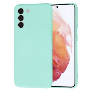 Husa pentru Samsung Galaxy S21  Liquid Silicone, subțire, captusita cu microfibra, anti amprentă, protectie cameră foto, turcoaz