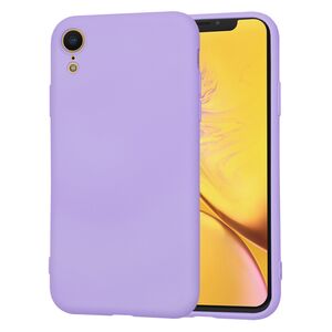 Husa pentru iPhone XR Liquid Silicone, subțire, captusita cu microfibra, anti amprentă, protectie cameră foto, lavanda