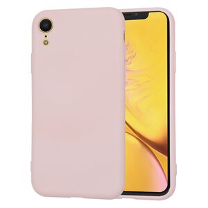 Husa pentru iPhone XR Liquid Silicone, subțire, captusita cu microfibra, anti amprentă, protectie cameră foto, roz inchis