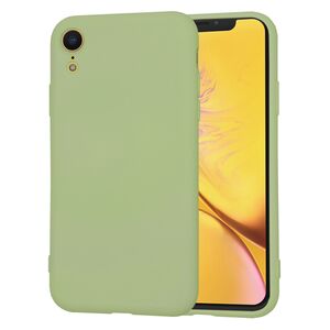 Husa pentru iPhone XR Liquid Silicone, subțire, captusita cu microfibra, anti amprentă, protectie cameră foto, verde