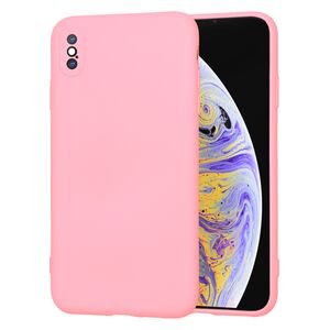 Husa pentru iPhone XS Max Liquid Silicone, subțire, captusita cu microfibra, anti amprentă, protectie cameră foto, roz