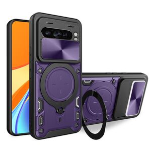 Husa pentru  Google Pixel 9 Pro XL cu protecție pentru cameră și suport magnetic integrat Ring Shockproof, mov