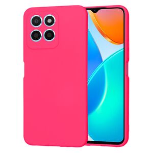Husa pentru  Honor 70 Lite Liquid Silicone, subțire, captusita cu microfibra, anti amprentă, protectie cameră foto, fucsia
