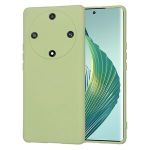 Husa pentru  Honor Magic 5 Lite Liquid Silicone, subțire, captusita cu microfibra, anti amprentă, protectie cameră foto, verde