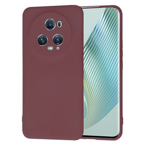 Husa pentru  Honor Magic 5 Pro Liquid Silicone, subțire, captusita cu microfibra, anti amprentă, protectie cameră foto, bordeaux