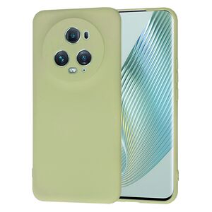 Husa pentru  Honor Magic 5 Pro Liquid Silicone, subțire, captusita cu microfibra, anti amprentă, protectie cameră foto, verde