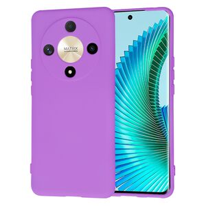 Husa pentru  Honor Magic 6 Lite Liquid Silicone, subțire, captusita cu microfibra, anti amprentă, protectie cameră foto, mov