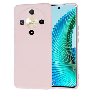 Husa pentru  Honor Magic 6 Lite Liquid Silicone, subțire, captusita cu microfibra, anti amprentă, protectie cameră foto, roz inchis