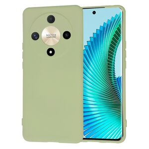 Husa pentru  Honor Magic 6 Lite Liquid Silicone, subțire, captusita cu microfibra, anti amprentă, protectie cameră foto, verde