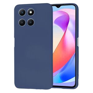Husa pentru  Honor X6a Liquid Silicone, subțire, captusita cu microfibra, anti amprentă, protectie cameră foto, albastru