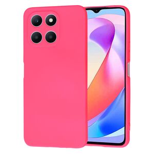 Husa pentru  Honor X6a Liquid Silicone, subțire, captusita cu microfibra, anti amprentă, protectie cameră foto, fucsia