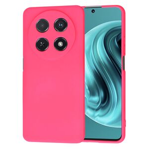 Husa pentru  Huawei Nova 12i Liquid Silicone, subțire, captusita cu microfibra, anti amprentă, protectie cameră foto, fucsia