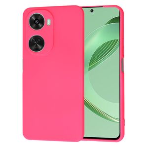 Husa pentru  Huawei nova 12 SE Liquid Silicone, subțire, captusita cu microfibra, anti amprentă, protectie cameră foto, fucsia