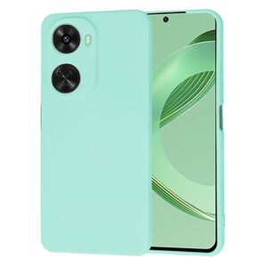 Husa pentru  Huawei nova 12 SE Liquid Silicone, subțire, captusita cu microfibra, anti amprentă, protectie cameră foto, turcoaz