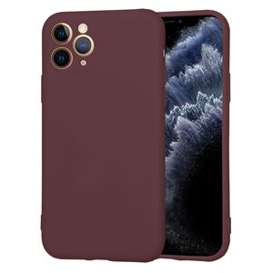 Husa pentru  iPhone 11 Pro Liquid Silicone, subțire, captusita cu microfibra, anti amprentă, protectie cameră foto, bordeaux