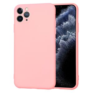Husa pentru  iPhone 11 Pro Max Liquid Silicone, subțire, captusita cu microfibra, anti amprentă, protectie cameră foto, roz