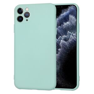Husa pentru  iPhone 11 Pro Max Liquid Silicone, subțire, captusita cu microfibra, anti amprentă, protectie cameră foto, turcoaz