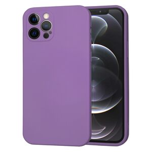 Husa pentru  iPhone 12 Pro Liquid Silicone, subțire, captusita cu microfibra, anti amprentă, protectie cameră foto, mov