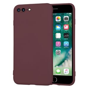 Husa pentru  iPhone 8 Plus Liquid Silicone, subțire, captusita cu microfibra, anti amprentă, protectie cameră foto, bordeaux