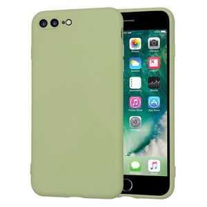 Husa pentru  iPhone 8 Plus Liquid Silicone, subțire, captusita cu microfibra, anti amprentă, protectie cameră foto, verde