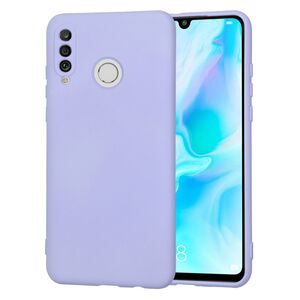 Husa pentru Huawei P30 Lite Liquid Silicone, subțire, captusita cu microfibra, anti amprentă, protectie cameră foto, lavanda