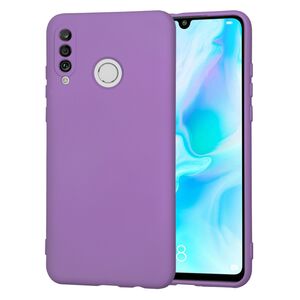 Husa pentru Huawei P30 Lite Liquid Silicone, subțire, captusita cu microfibra, anti amprentă, protectie cameră foto, mov