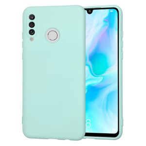 Husa pentru Huawei P30 Lite Liquid Silicone, subțire, captusita cu microfibra, anti amprentă, protectie cameră foto, turcoaz