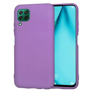 Husa pentru Huawei P40 Lite Liquid Silicone, subțire, captusita cu microfibra, anti amprentă, protectie cameră foto, mov