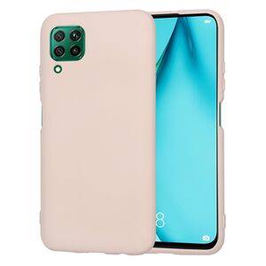 Husa pentru Huawei P40 Lite Liquid Silicone, subțire, captusita cu microfibra, anti amprentă, protectie cameră foto, roz inchis