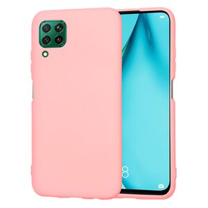 Husa pentru Huawei P40 Lite Liquid Silicone, subțire, captusita cu microfibra, anti amprentă, protectie cameră foto, roz