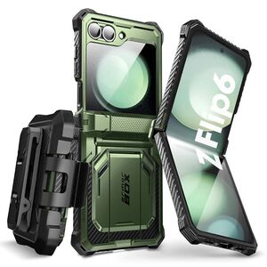 [Pachet 360°] Husa + folie Samsung Galaxy Z Flip 6 I-Blason Armorbox, verde